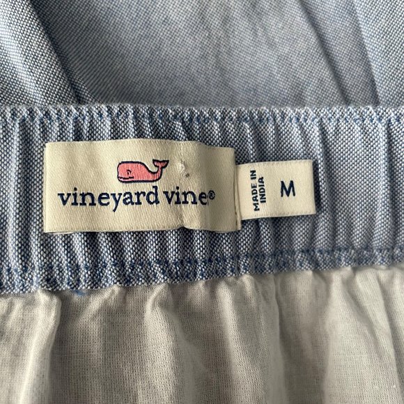 Vineyard Vines Blue Chambray Embroidered Flounce Pull On Skirt Med Cotton - Picture 7 of 12